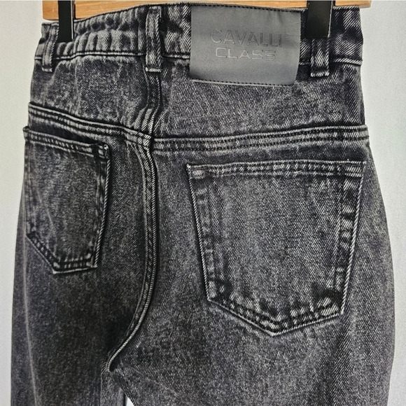 Cavalli Class Black High-Rise Straight Leg Denim Jeans - Picture 8 of 16